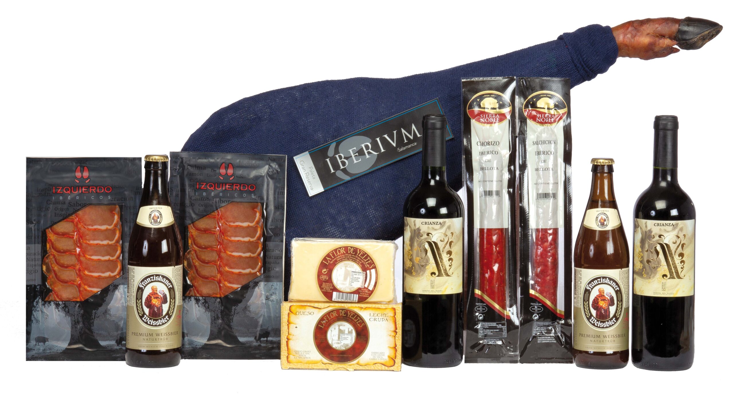 CAJA JAMONERA CON PALETA DE IBÉRICOS IZQUIERDO GRAN RESERVA IBERIUM 502